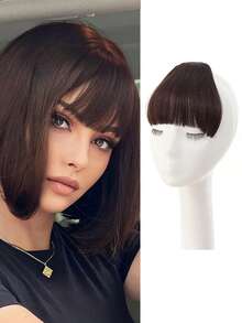 女士轻盈刘海假发 - 自然逼真，无鬓角，隐形轻盈刘海合成假发片 - 彩色 - 查看 12