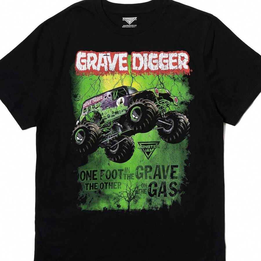 Monster Jam Adult T-Shirt G.Rave D.Igger El Toro Loco Megalodon - Black - View 1