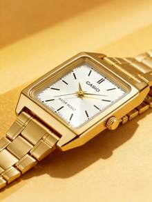 Casio Đồng hồ đeo tay nữ, dòng DRESS, phong cách công sở tối giản thanh lịch, máy quartz, dây đeo thép không gỉ, kiểu dáng Nhật Bản/Hàn Quốc, mặt số trắng. - trắng - Xem 4