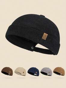 Mũ lưỡi trai nhung kẻ kiểu retro unisex, mũ không vành có thể điều chỉnh, đa năng cho đi làm hàng ngày, tụ họp, dã ngoại, phong cách đường phố, đi xe máy, thường ngày, phù hợp cho mọi mùa. - A - Xem 7