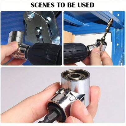 Bộ chuyển đổi mũi khoan góc vuông 1 cái - Dễ dàng tiếp cận các góc để lắp ráp đồ nội thất và tự làm trong không gian hẹp (Bánh răng chính xác, thiết kế nhỏ gọn và phù hợp cho người mới bắt đầu - Nâng cấp nhà cửa)