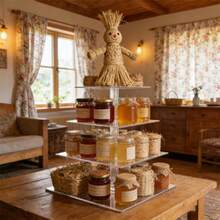 方形亚克力蛋糕展示架，多层甜点食品架，适用于婚礼、生日派对 - 彩色 - 查看 7