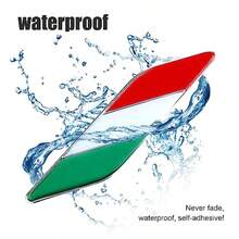 2 PCS 3D Italian Flag Emblem Badge Auto Front Fender Badge Sign Emblem Car Alloy Stickers And Declaration Decals Universal Exterior Decoration Suitable For All Vehicles Featuring National Pride Design With Durable Metallic Finish For Enhanced Vehicle Aesthetic Appeal - 義大利國旗 - 查看 3
