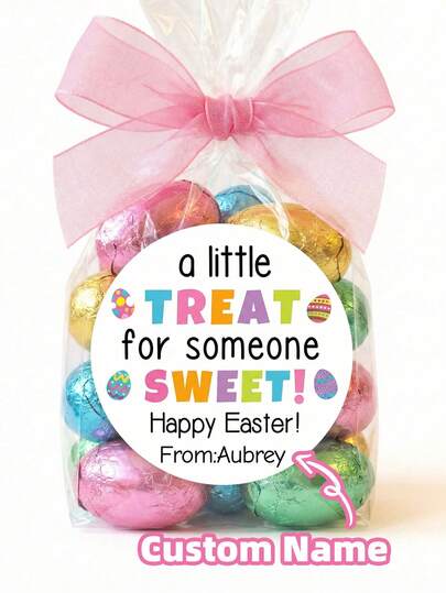1-120 piezas Pegatinas personalizadas de Pascua, Pegatinas con nombre personalizado, Etiquetas de regalo de Pascua, Pegatinas de recuerdo de Pascua, Pegatinas impermeables, Perfectas para envolver regalos de Pascua, bolsas de dulces, cajas de regalo, decoración de huevos de Pascua, recuerdos de fiesta, lindas, elegantes, texto colorido, diseño único, regalo ideal para hijo, hija, familia, amigos, excelente para fiestas de Pascua, reuniones festivas