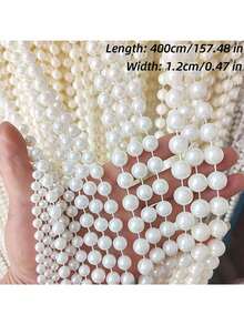 Cadena de perlas blancas de 99 cm, corona de perlas falsas, adecuada para centro de mesa de boda, decoración de fiesta, árbol de Navidad y arreglos florales, decoración colgante de boda - Múltiples estilos - Ver 10