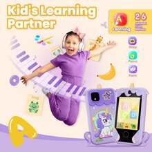Kids Phone Girl Toys, Birthday Gifts Age 3-10 Year Old Girls Boys Toys, Kids Toddler Phone, Detective Educational Learning Toys With 2.8 Touchscreen, Music Video Game (Purple),Birthday - 紫色 - 查看 3
