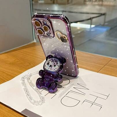 This Adhesive Phone Holder Is Suitable For Various Types Of Phones. It Is A Slouchy Bracket Stand Designed Specifically For Pearl Bear Phone Cases, And Can Also Be Used As A Desktop Stand. The Phone Case Holder Features A Cute Beaded Bear Design, With A Retractable And Foldable Structure, And An Adhesive Backing.