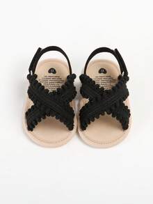 Toddler Girls' Breathable Hollow-Out Soft Bottom Sandals, Summer - Black - View 6