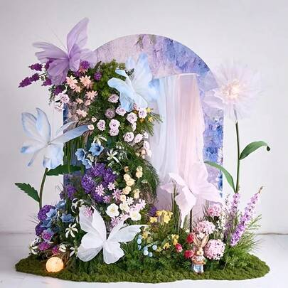 1个大型仿真蝴蝶装饰品，尺寸50厘米/19.69英寸，3D蝴蝶墙饰，适用于派对、婚礼、生日、家居装饰