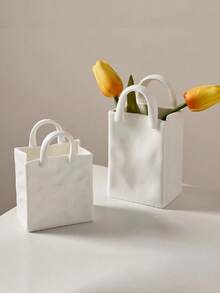 1pc Creative High-End Resin Vase, White Niche Decor, Living Room Decoration, Starry Sky Dried Flower Vase - White - View 10
