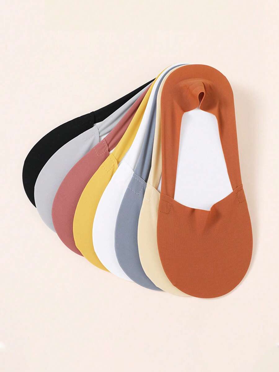 5 Pairs Girl's Breathable Mesh Invisible Non-Slip Boat Socks, Ultra-Thin Invisible White Casual Socks, Suitable As Gift For Family And Friends, Daily Wear