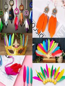 1 Pack Of 20 Pieces 10-15cm/4-6inch Colorful Duck Feathers Handicraft Accessories Small Goose Plumes Jewelry Creation DIY Gift Decorations - A - View 6
