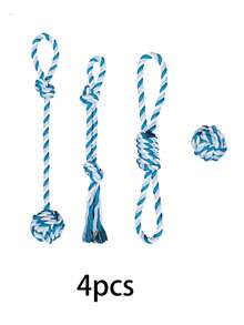 1pc Set Light Blue Refreshing Series Rope Chew Toys For Dogs - Light Blue - View 5