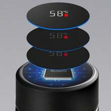 Double Layer Stainless Steel Vacuum Insulated Smart Temperature Display & Measurement Water Bottle Back To School - Black - View 6