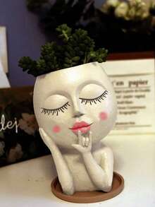 1 chậu cây mọng nước bằng nhựa hình búp bê dễ thương, vật trang trí sáng tạo, thích hợp làm quà tặng cho cả nam và nữ, cũng như trang trí văn phòng và sân vườn. - Nhiều màu - Xem 7