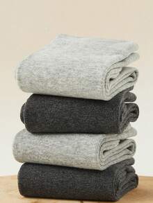 3双装女士灰色袜子，透气吸湿中筒袜，2026新款无骨堆堆袜，适合搭配皮鞋，春夏款 - 彩色 - 查看 3