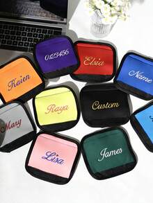 Custom Name Luggage Handle Wrap, Personalized Suitcase Handle Wraps With Text, Customized Stroller Identifier, Customizable Luggage Wraps For Suitcase, 14x15cm, Orange/Red/Blue/Yellow/Rose Red/Black/Green, Luggage Wrap, Mother'S Day Gift, Easter Gift, Valentine'S Day Gift, Birthday Gift - Multicolor - View 11