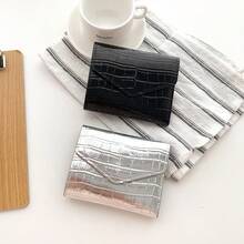 2026 Nueva cartera compacta y linda, monedero de ranuras múltiples, textura de piedra, estuche de tarjetas para mujeres - Multicolor - Ver 1