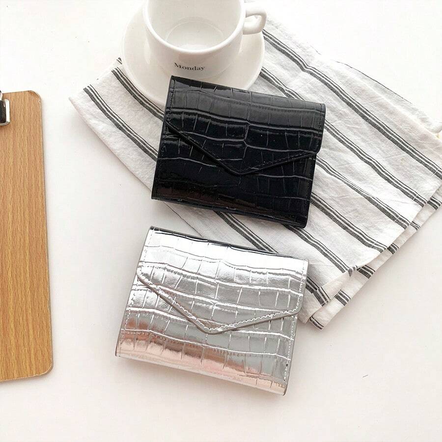 2026 Nueva cartera compacta y linda, monedero de ranuras múltiples, textura de piedra, estuche de tarjetas para mujeres - Multicolor - Ver 1