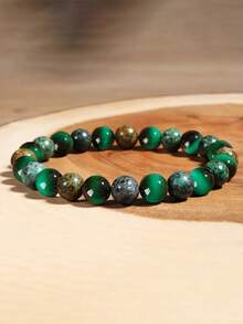 Natural Stone Green Tiger's Eye Stone Bracelet Wealth, Luck, Prosperity, Career Succes,Spiritual Yoga Meditation Jewelry Gift For Men Women - Multicolor - View 7