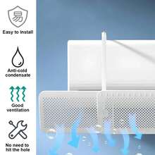 1pc Adjustable Air Conditioner Wind Baffle, Air Outlet Deflector Board To Prevent Direct Blowing - White - View 9