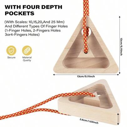 Vertical Durable Wood Climbing Training Gear Portable Hangboard Rock Climbing Holds Fingerboard Indoor And Outdoor Park Ultra Light Triangles Rock Climbing Holds Made Of  Rubber Wood Ideal For Outdoor And Home Training