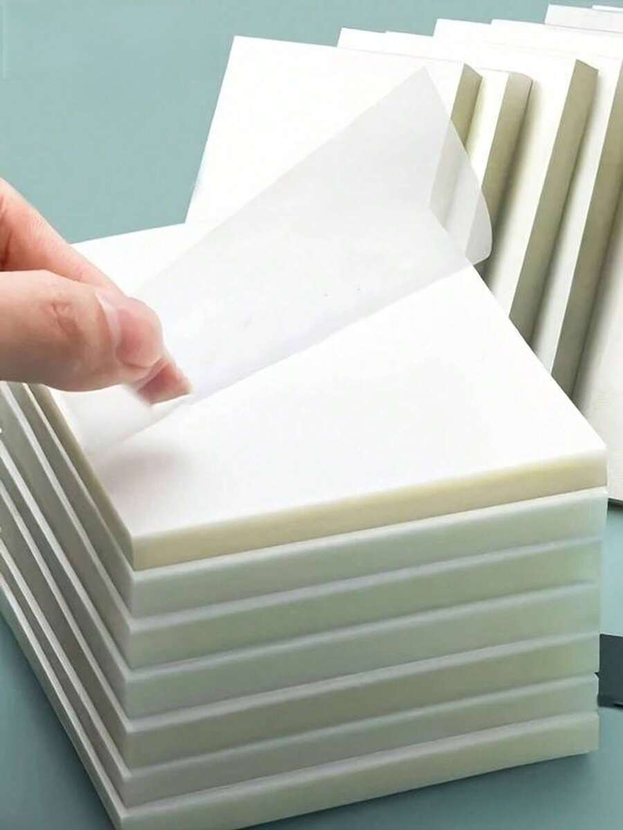 50 hojas por bloc de notas adhesivas transparentes, notas autoadhesivas sin rastro, blocs de notas reutilizables impermeables, escritura visible y suave, fácil de arrancar, para maestros, estudiantes, oficina, escuela, marcado de lectura, anotación de libros, inspiración instantánea, grabación, útiles escolares, papel de memorándum, suministros de anotación