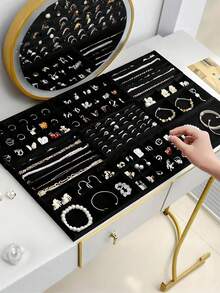 1个/9个装高品质可叠放天鹅绒首饰托盘 - 无绒 - 耐用 - 优雅可叠放首饰托盘/支架，首饰托盘展示架，多隔层首饰托盘，女士礼品创意首饰抽屉内嵌展示盒 - 彩色 - 查看 6