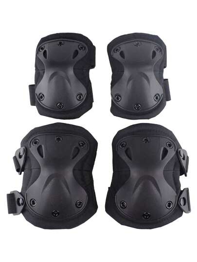 Outdoor Men's Military Style Crawling Training Hiking Sports Knee Pads & Elbow Pads Set - Tactical Knee & Elbow Protection Gear