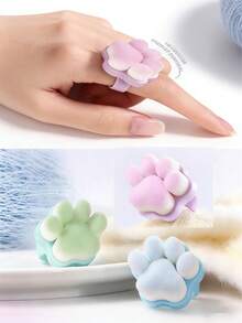 1pc Cat Claw Nail Brush, Dust Removal Brush, Manicure Tool, Suitable For Female Nail Technicians, Nail Salons, Valentine's Day Gift - Multicolor - View 1