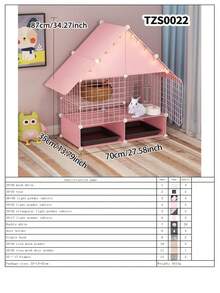 Indoor Rabbit Cage, Rabbit Villa, Small Animal Cage With Tray - Multicolor - View 15