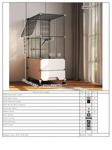 Movable Wheeled Bird Cage, Modular Large Space Aviary For Parrot/Cockatiel And Other Small Birds, Includes Perch - Multicolor - View 16