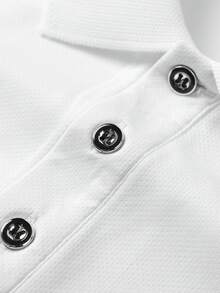 3 chiếc áo thun polo tay ngắn màu trơn phong cách bạn trai nhẹ, thoáng khí, chạy bộ, tập thể dục, mùa hè - Nhiều màu - Xem 9