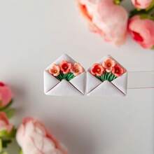 1 pieza/5 piezas Molde de cortador de arcilla con forma de pétalo y hoja, herramienta de artesanía para hacer colgantes de joyería DIY - Blanco - Ver 5