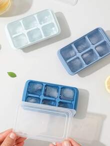 1pc Ice Cube Tray With Lid, Easy Release PP Ice Maker Mold, 6 Grids DIY Ice Cube Trays - View 3