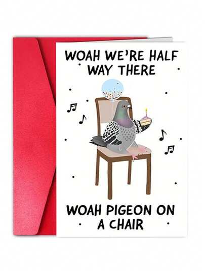1Pc Funny Pigeon Birthday Card For Best Brother, Sister, Or Friend - Unique Gift Idea, Perfect For Adults, Includes Thank You Card