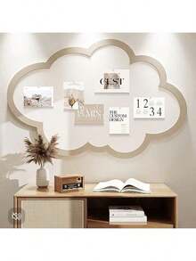 1个大型北欧风云朵形毛毡留言板，多功能墙面装饰（附赠约35个图钉），无需钻孔，可重复使用，适用于家居、学校、办公室装饰、照片/留言展示、珠宝收纳、节日派对背景、返校季、圣诞节、万圣节、情人节、新年、生日庆祝等场合。 - 雲朵形狀 - 查看 17