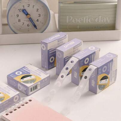 1 pieza Pegatina reforzada para perforar agujeros, Pegatina para reparar agujeros en hojas sueltas, Pegatina de reparación, Pegatina para agujeros de página de 12.5 mm de diámetro, Protector de anillo de refuerzo de documentos, Cinta de reparación multiusos