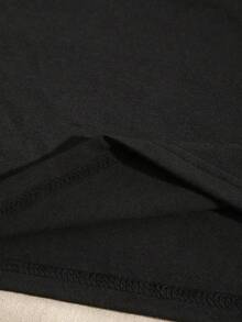 1pc Disney Mickey Mouse Double-Sided Playful Graffiti-Style Portrait & Gesture Print Tween Boys Cool Casual T-Shirt, Skin-Friendly & Easy To Clean, Perfect For Daily Play And Outdoor Trips - Black - View 4