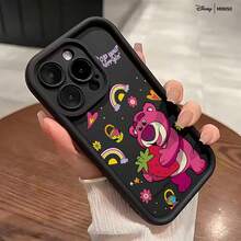 Miniso Disney Toy Story Lotso Hugging Strawberry All-Over Print Phone Case Suitable For IPhone 17/17 Pro/17 Pro Max/17 Air/16/15/14/13/12/11/X Series Iphone 17 Pro Max Case Iphone 17 Pro Case Iphone 17 Case Stocking Stuffers The Girlfriend - White - View 3