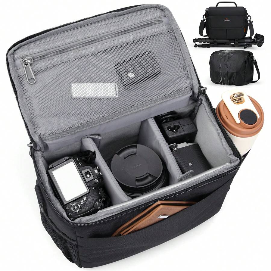 Camera Sling Bag Water-Repellent Shockproof DSLR/SLR Small Camera Bag With Adjustable Strap Crossbody Camera Case For Women And Men