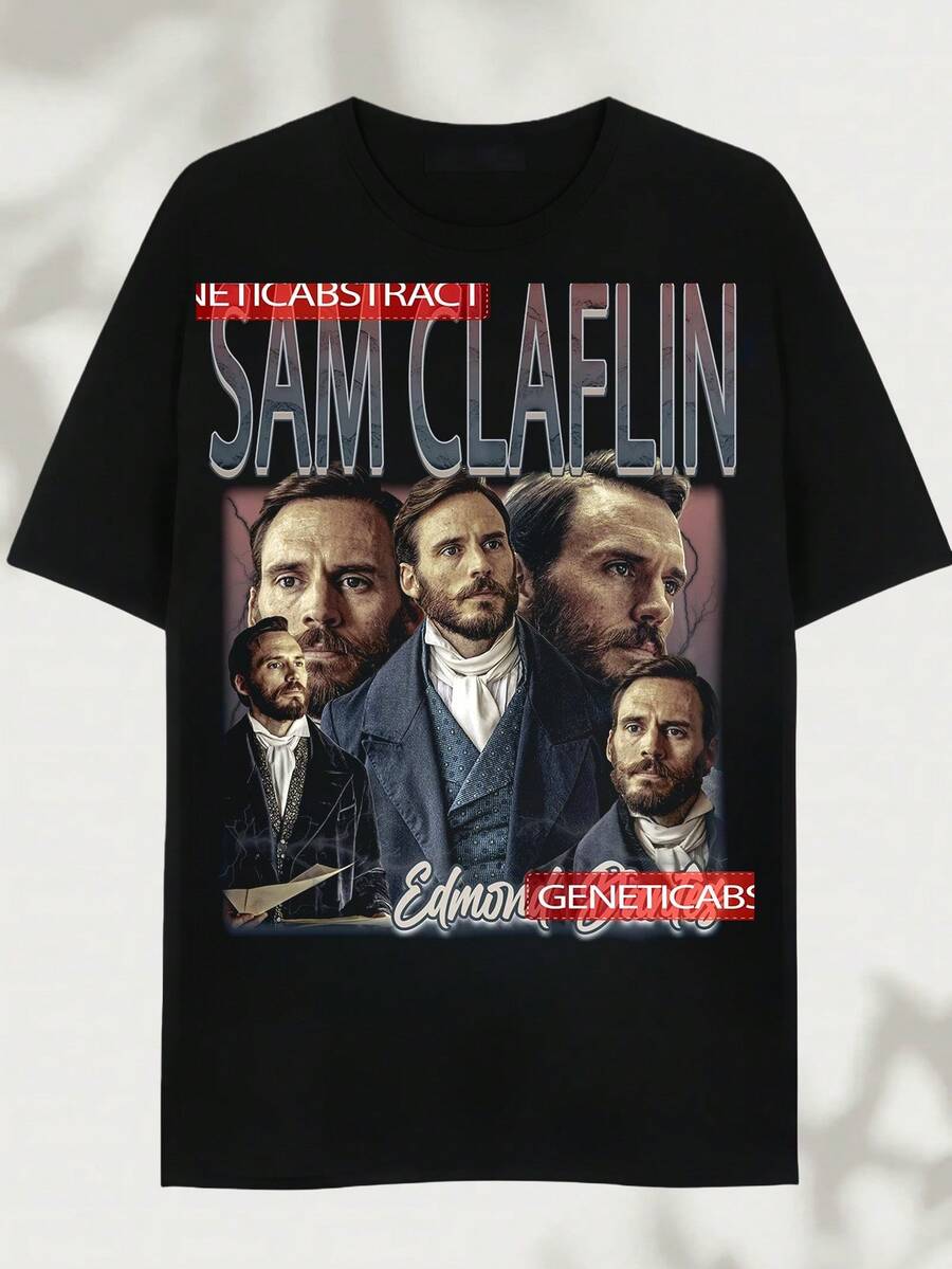 2026: Camiseta Bestseller Sam Claflin, Camiseta con Estampado Gráfico DTG, Arte de Celebridades, Ideas Únicas para Regalos, Ropa Limitada, Estilo Retro Bootleg Vintage de los 90 - Hecha de puro algodón, es suave y transpirable, adecuada tanto para hombres como para mujeres. Es una camisa informal adecuada para todas las estaciones y un recuerdo elegante. Es adecuado para el uso diario, los entusiastas de la moda urbana y los amantes de la música. - Negro - Ver 1