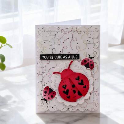 1 Piece Seven-Spotted Ladybug Scrapbooking Die - Ideal For Papercrafting, Card Making, Scrapbooking And DIY Album Decorating, The Die Features Durable Metal Construction.