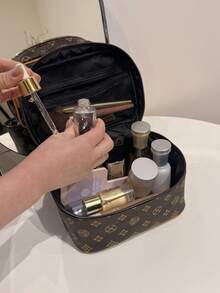 大容量刺绣白色化妆包，女士便携式旅行收纳化妆包，化妆品整理包，洗漱包，化妆品收纳袋，化妆包，洗漱旅行包，度假必备旅行礼物 - 彩色 - 查看 2