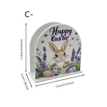 1/4pcs Easter Acrylic Napkin Stand With Bunny, Eggs And "Happy Easter" Design And Freestanding Tissue Holders; Perfect As A Centerpiece For Your Kitchen Table. - Multicolor - View 13