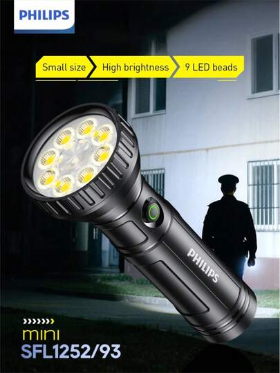  Philips SFL1252/93 Linterna mini de 9 LED, Múltiples modos de iluminación: Luz de inundación