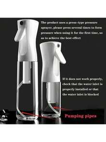 1个200毫升多用途喷雾瓶，手持式喷雾器，可重复灌装旅行喷雾瓶，定妆喷雾，超细连续喷雾器，适用于手持式蒸汽机、家具喷雾、美发、清洁、植物喷雾和面部保湿。 - 均碼 - 查看 7