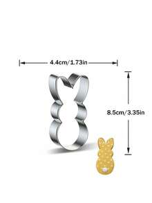1pc Stainless Steel Happy Rabbit Cookie Cutter, Cartoon Rabbit Egg Cake Mold, Fondant Baking Tool - View 8
