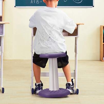 Kids Wobble Chair, Active Chair With Sponge Cushion, Wobble Stool Improves Focus, Posture And Calm Children, Ideal For Schools And Home, Age 7-14, Purple