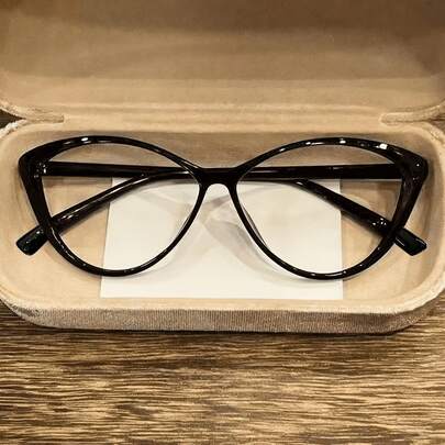 1 Pair Cat Eye Transparent Glasses, Classic Popular Design, Casual Ins Style, Suitable For School, Reading, Vacation, Gifting, Office, Street Photography, Vacation Outfit Decoration
